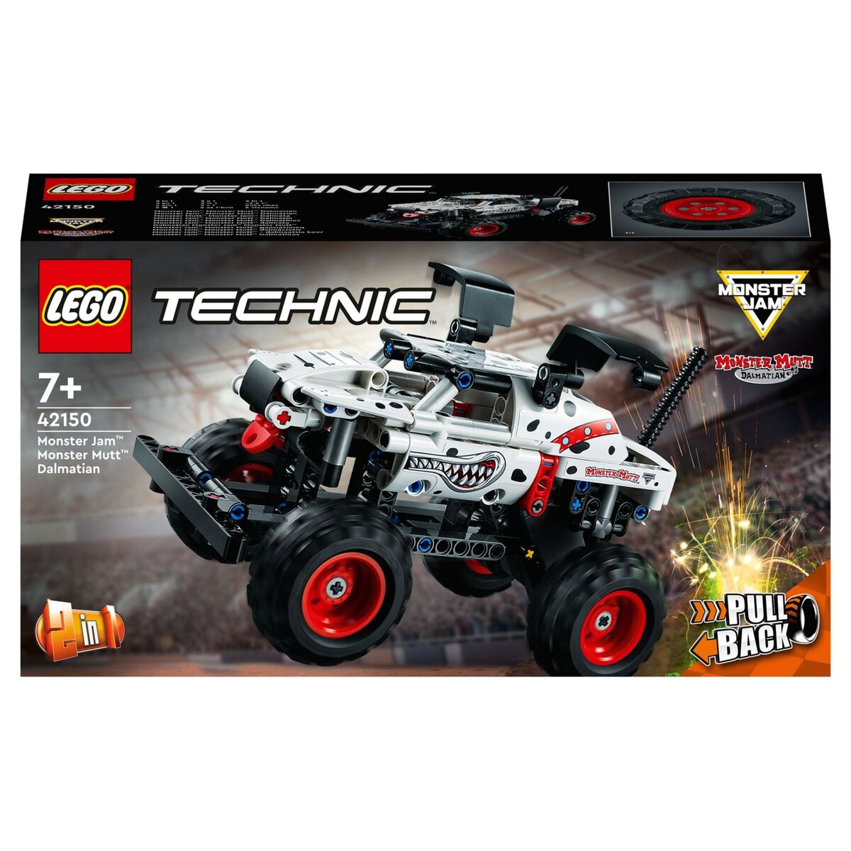 LEGO Technic 42150 Monster Jam Mutt Dalmatien, Jouet Monster Truck à Voiture de Course