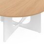 Voir la diapositive 5 : ID MARKET Table basse ronde ALOISE pied arc bois et blanc 70 cm