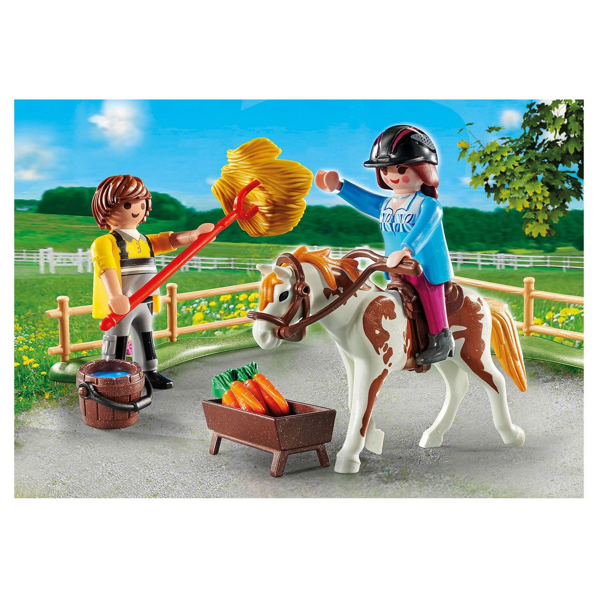 PLAYMOBIL 70505 - Country - Starter Pack Cavalière et palefrenier