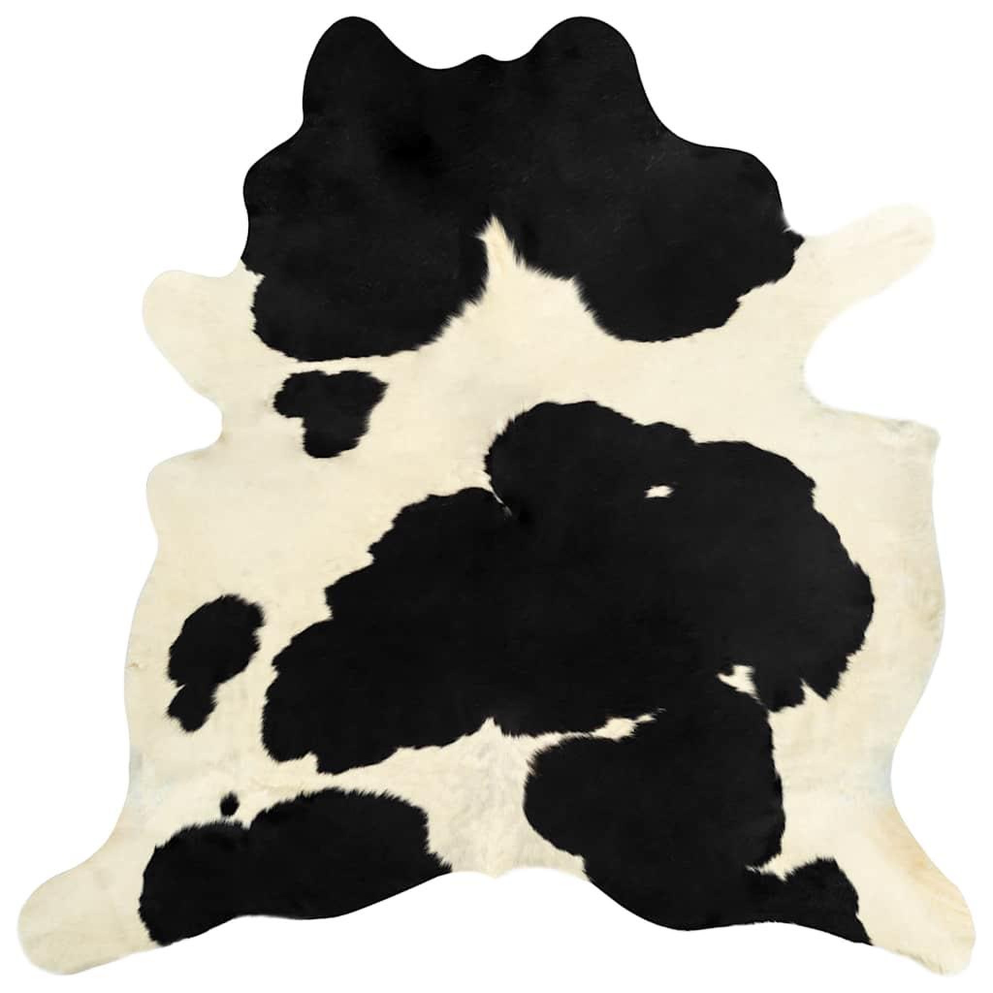 Voir la diapositive 2 : VIDAXL Tapis en peau de vache veritable noir et blanc 180x220 cm