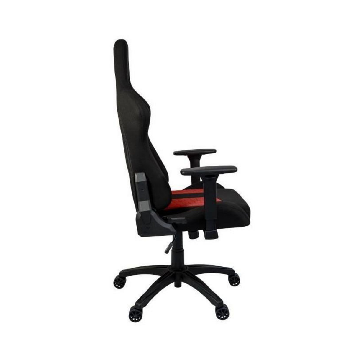 Corsair CORSAIR - Chaise bureau - Fauteuil Gaming - TC100 RELAXED - Tissu - Ergonomique - Accoudoirs réglables - Noir/Rouge (CF-9900014
