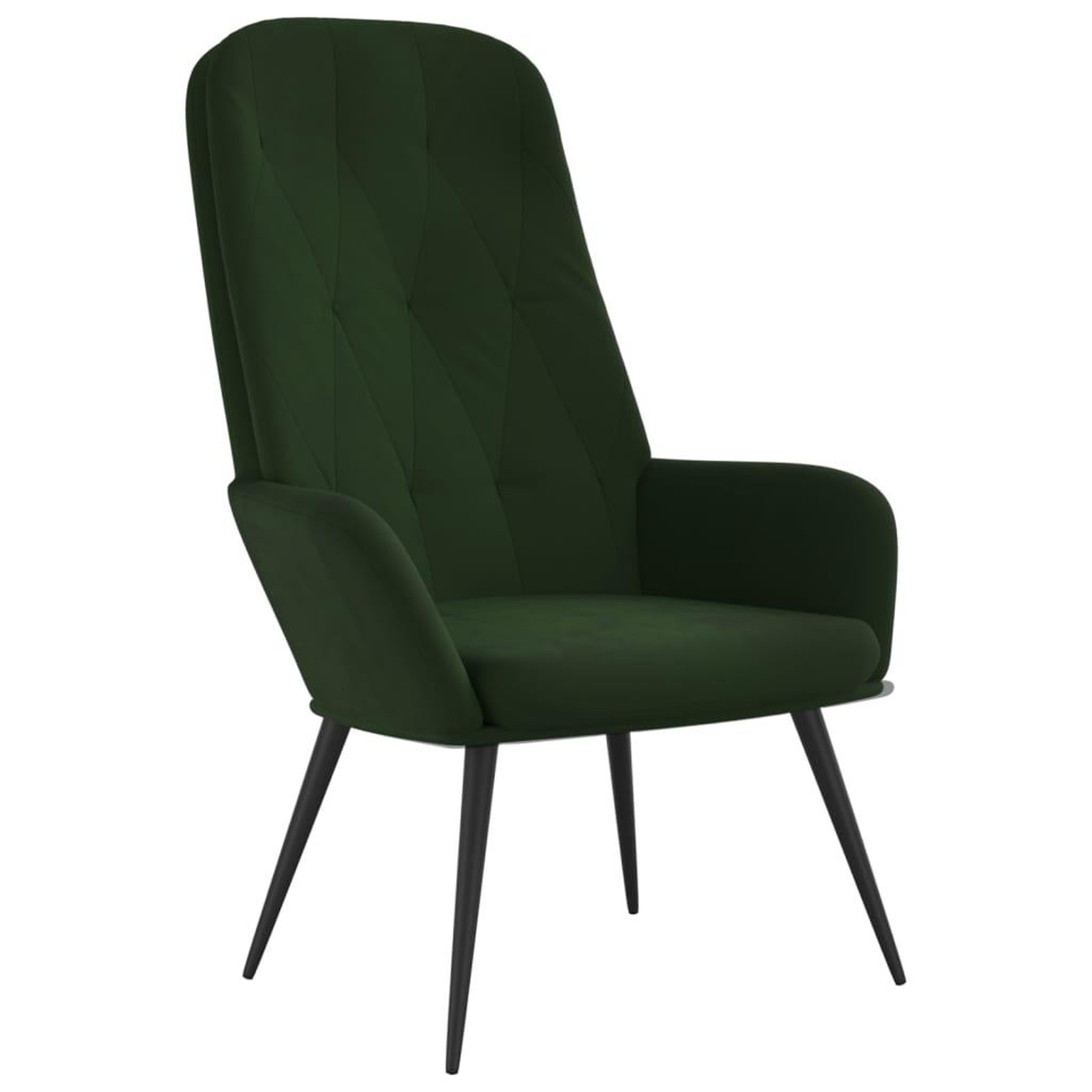 Voir la diapositive 2 : VIDAXL Chaise de relaxation Vert fonce Velours