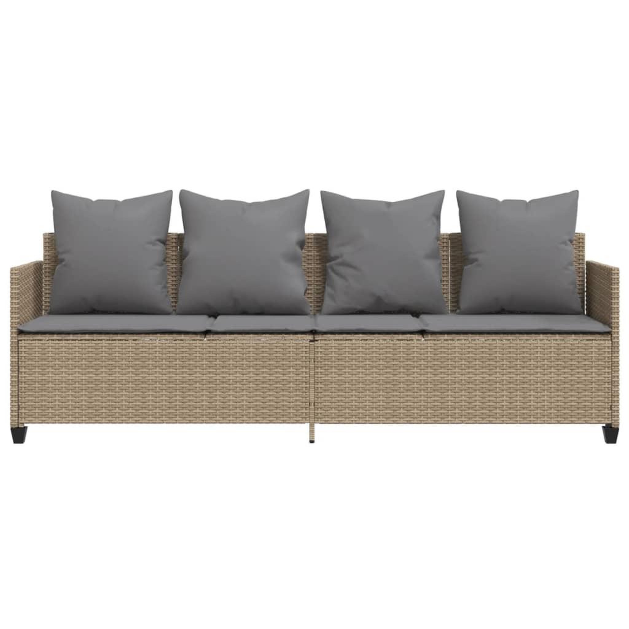 Voir la diapositive 5 : VIDAXL Chaise longue avec coussins beige resine tressee