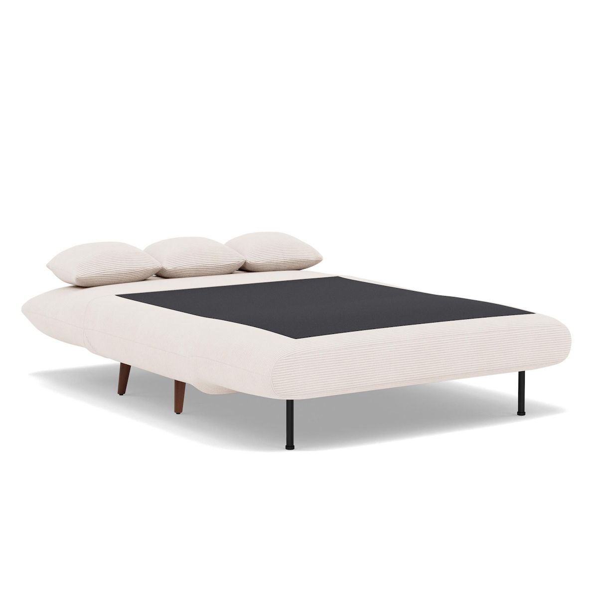 BEST MOBILIER Lumi - banquette convertible clic-clac 2 places en velours côtelé