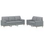 Voir la diapositive 2 : VIDAXL Ensemble de canapes 2 pcs coussins gris clair tissu