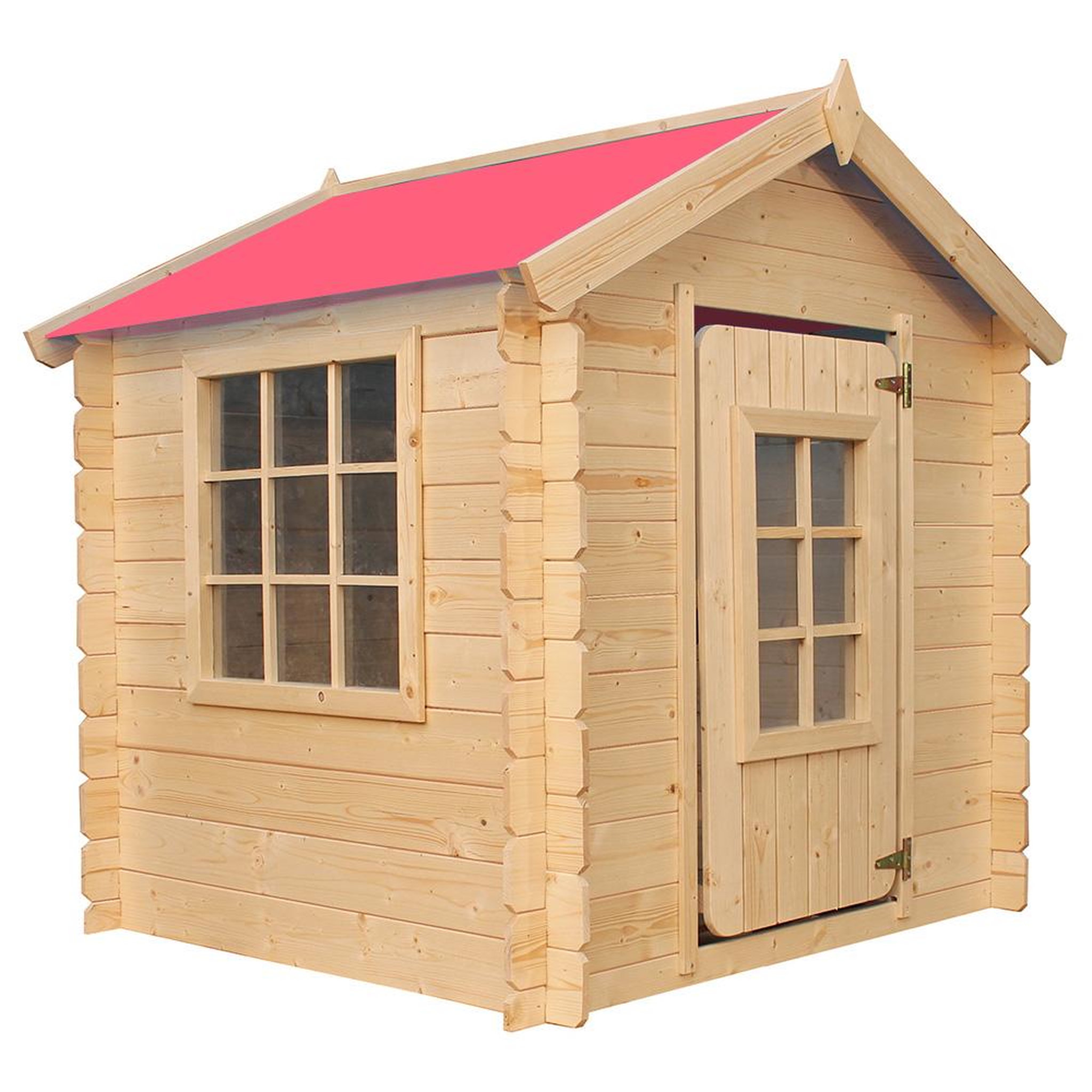 Voir la diapositive 1 : TIMBELA Maison en bois pour enfants toit bleu maison de jeux pour l'extérieur 111x114x121cm/0.9 m2 m570m-1