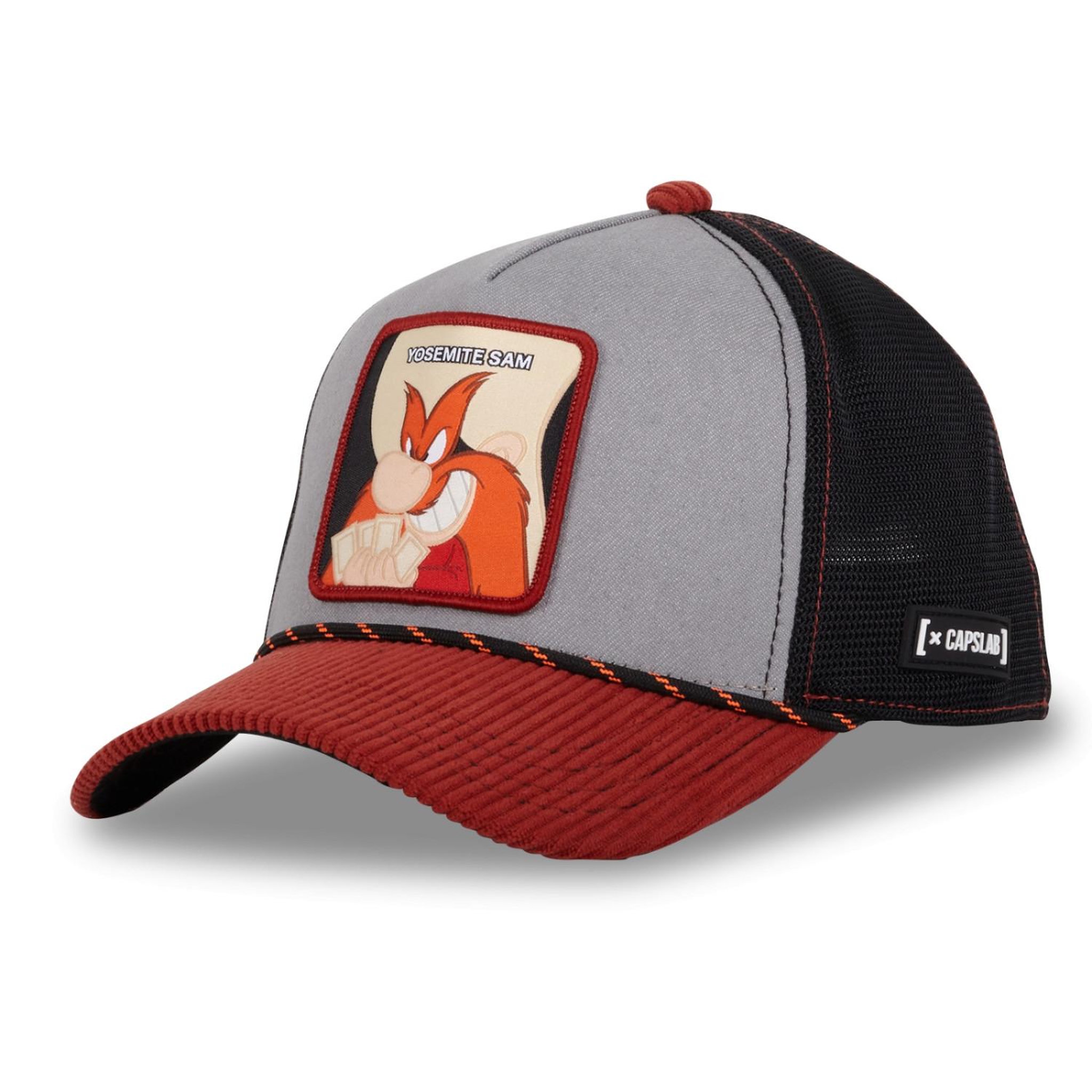Voir la diapositive 1 : CAPSLAB Casquette homme trucker en denim et velours looney  tunes yosemite sa