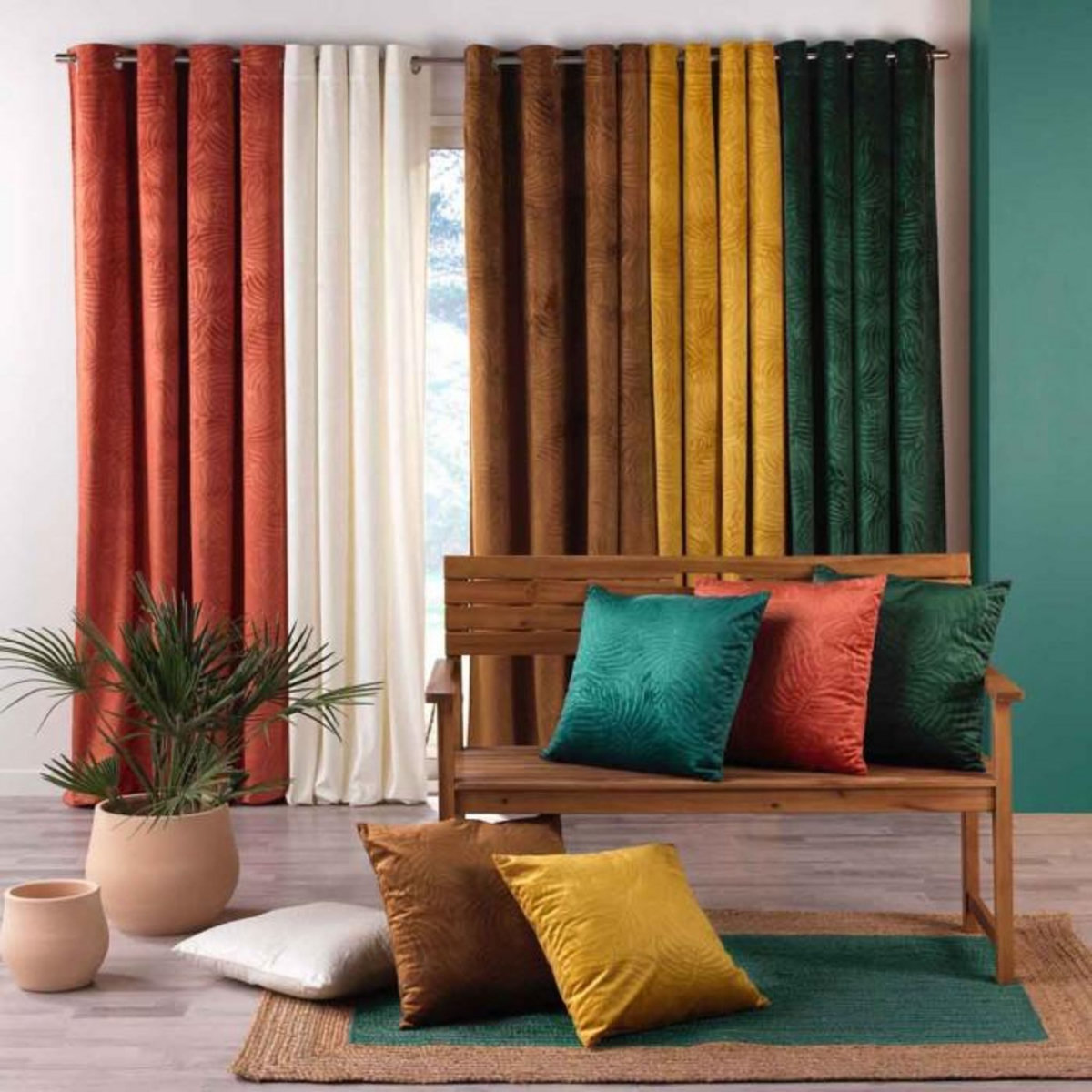 Paris Prix Coussin Déco Velours  Analia  50x50cm Camel