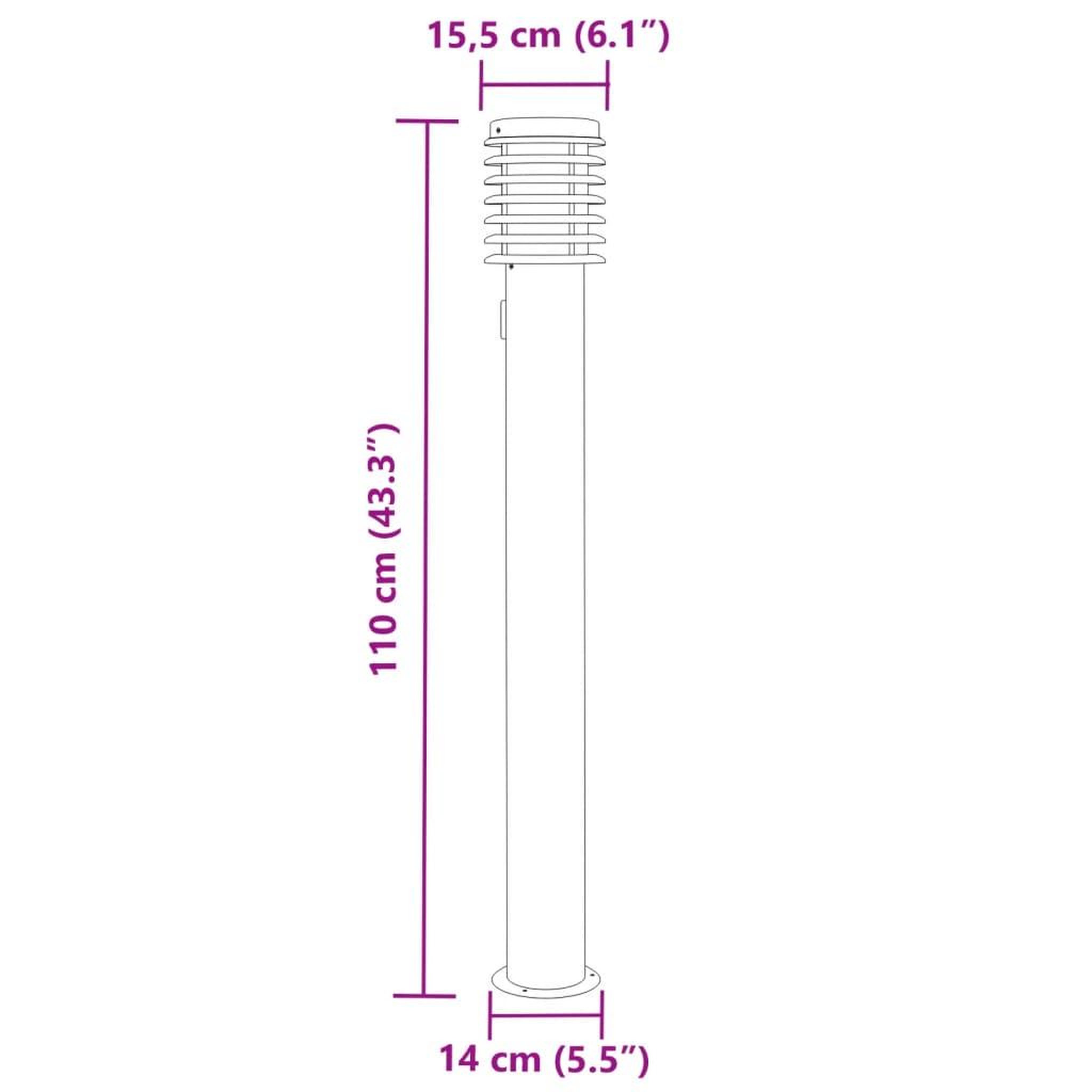 Voir la diapositive 6 : VIDAXL Lampadaires d'exterieur avec sortie 3 pcs noir acier inoxydable