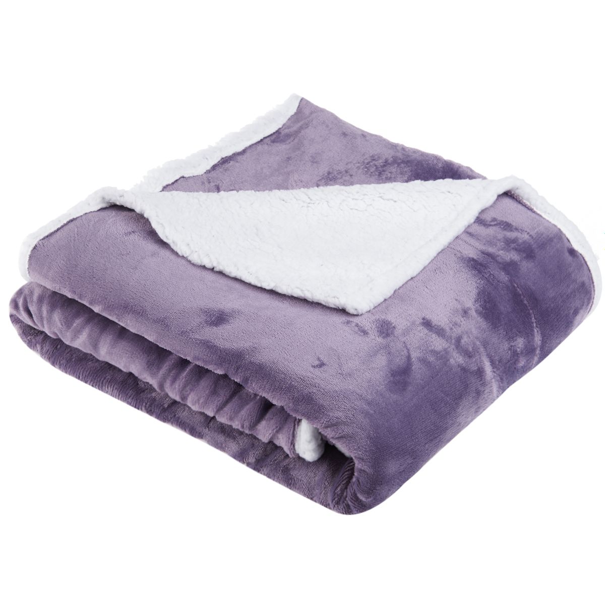 ACTUEL Plaid, couvre-lit, jeté de canapé bi-matière 