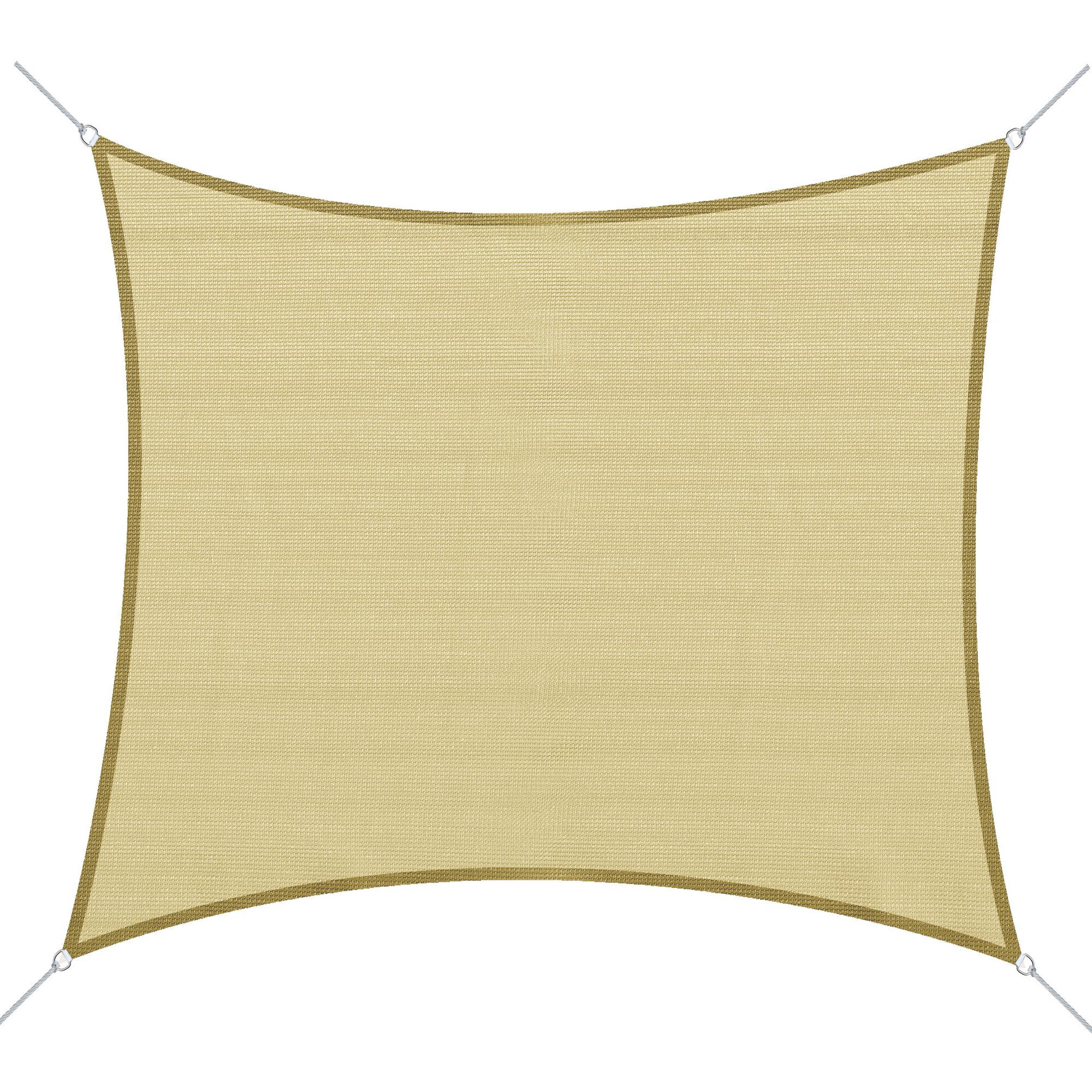Voir la diapositive 1 : OUTSUNNY Voile d'ombrage carré 3 x 3 m polyéthylène haute densité résistant aux UV coloris sable