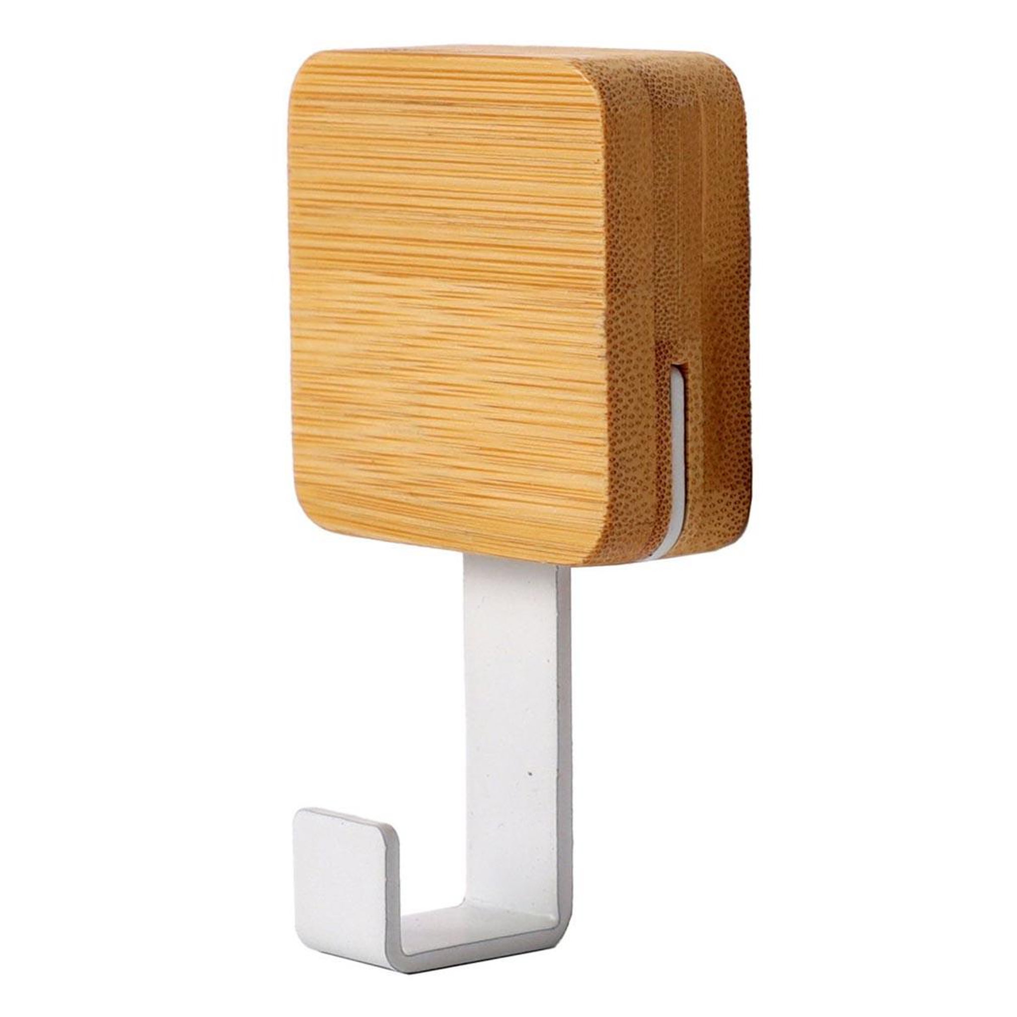 Douceur d'Intérieur Patère adhésive 1 crochet  fixeo  9cm naturel & blanc