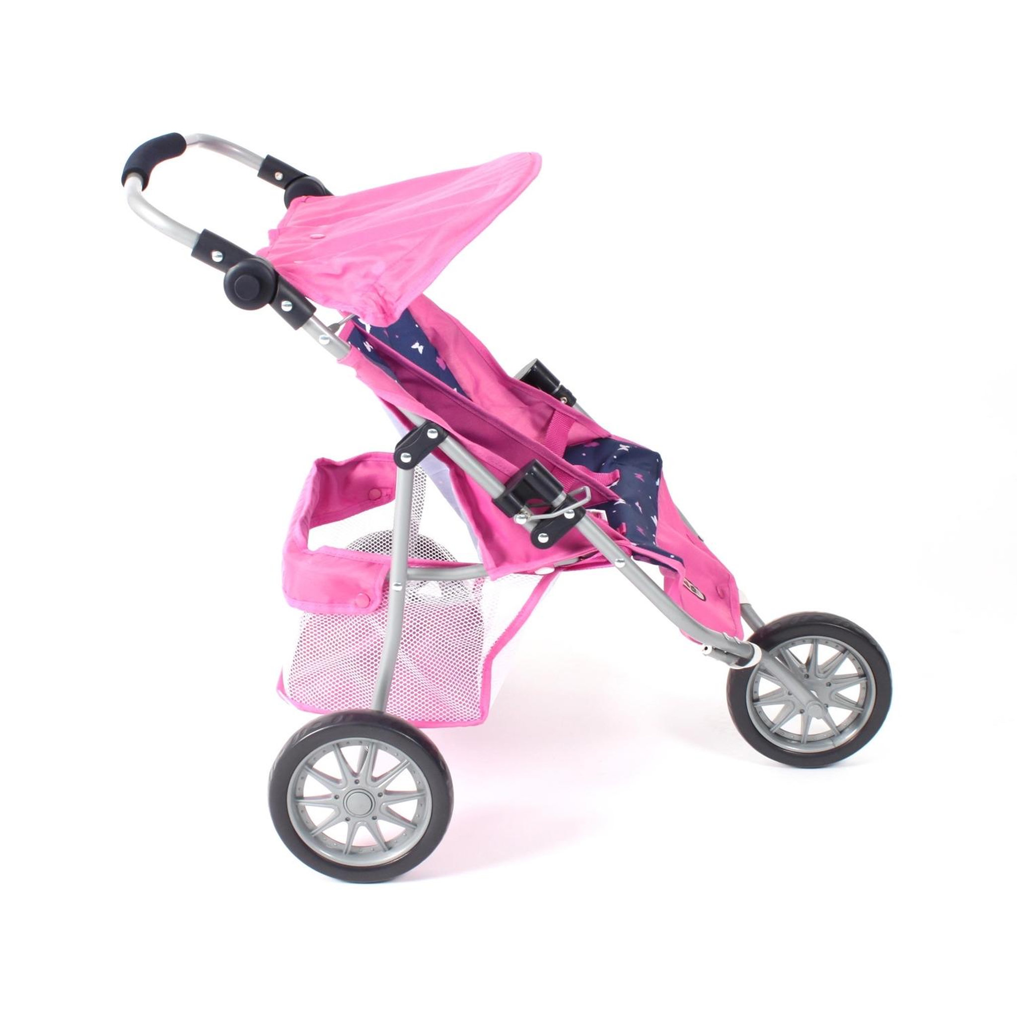 Voir la diapositive 2 : BAYER CHIC 2000 Poussette Jogger 3 roues pour poupées jumelles jean rose