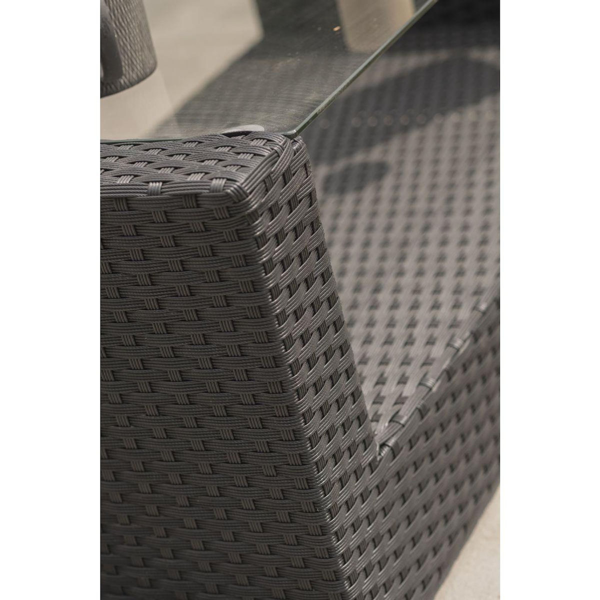 DCB GARDEN Salon bas de jardin - 5 places - Résine tressée - Noir - CONFORT FIDJI