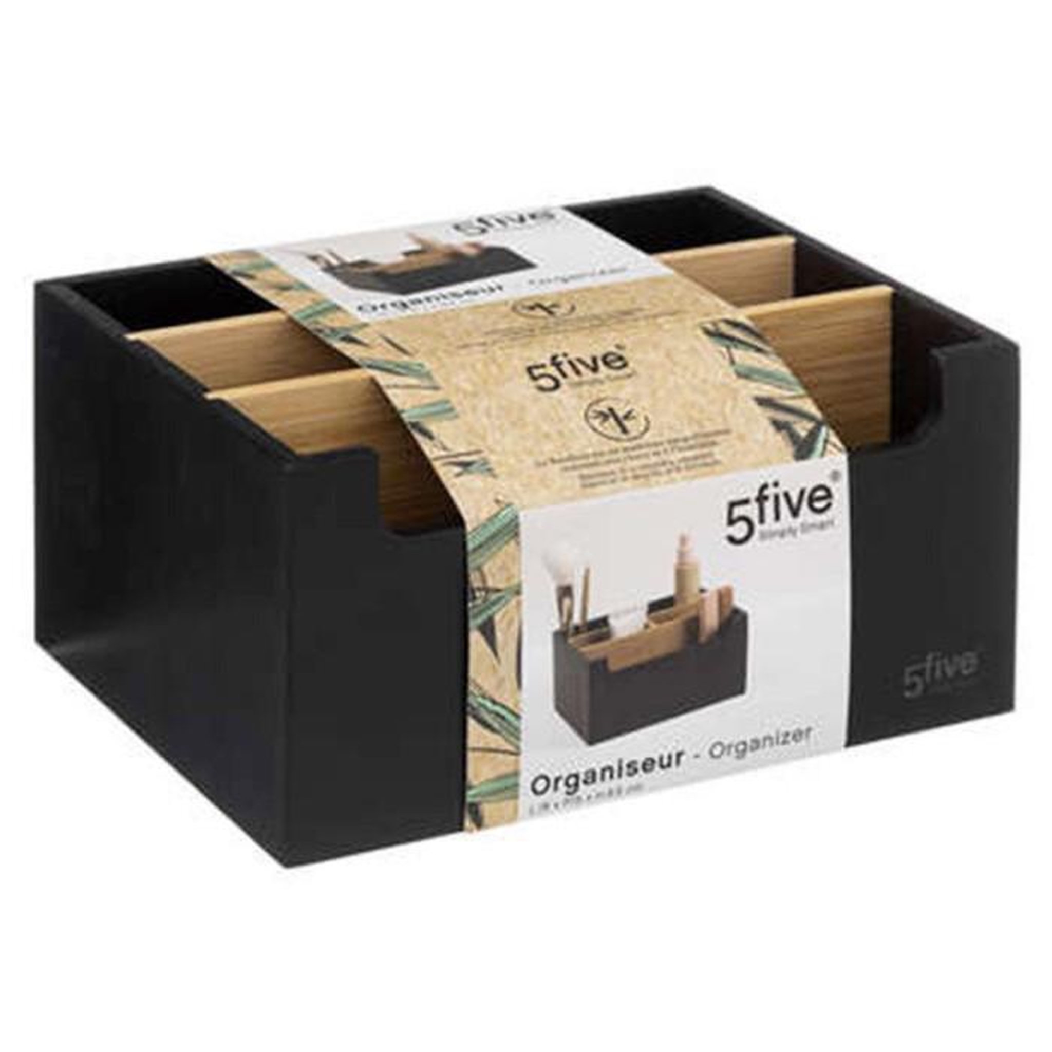 Voir la diapositive 3 : FIVE Organiseur 5 compartiments  natureo  18cm noir