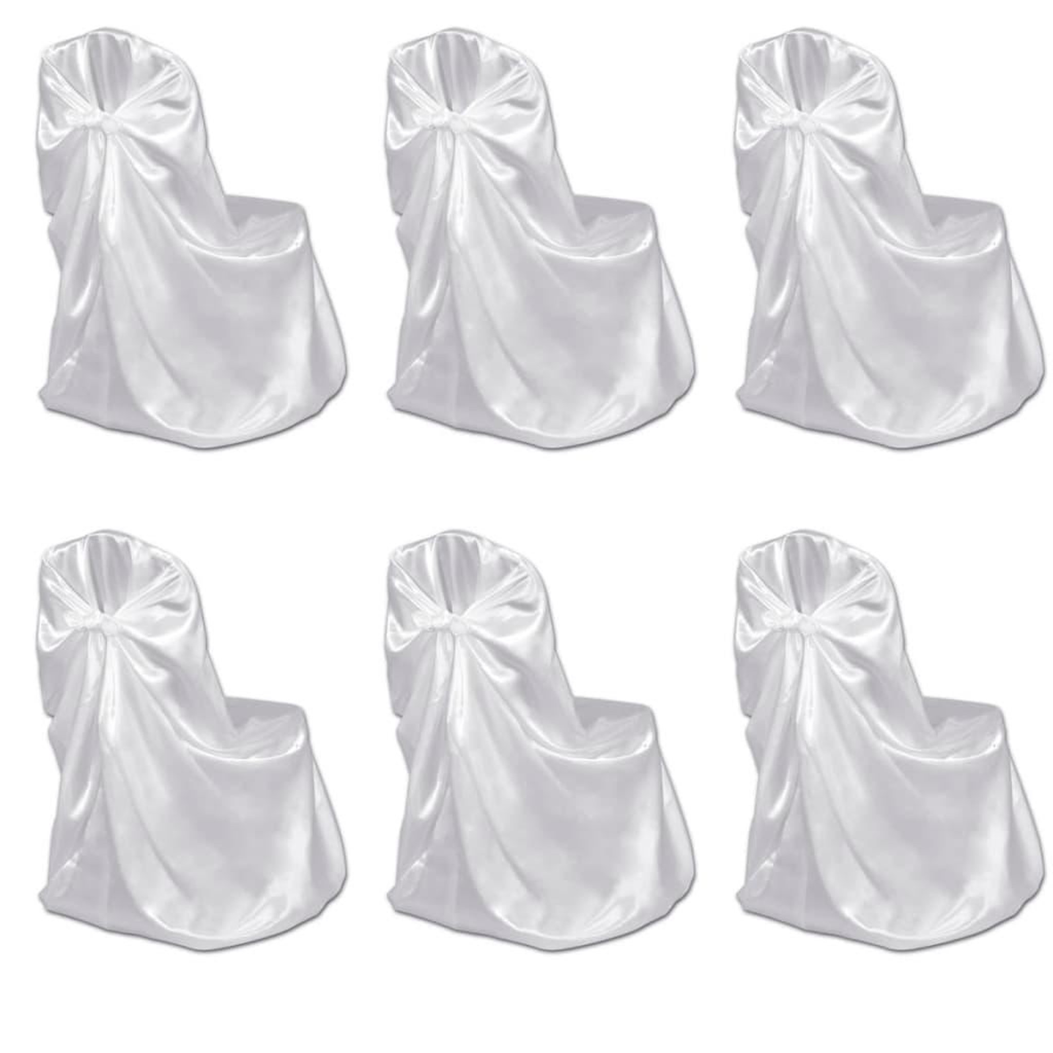 Voir la diapositive 1 : VIDAXL Housse de chaise blanche pour le banquet de mariage 6 pieces