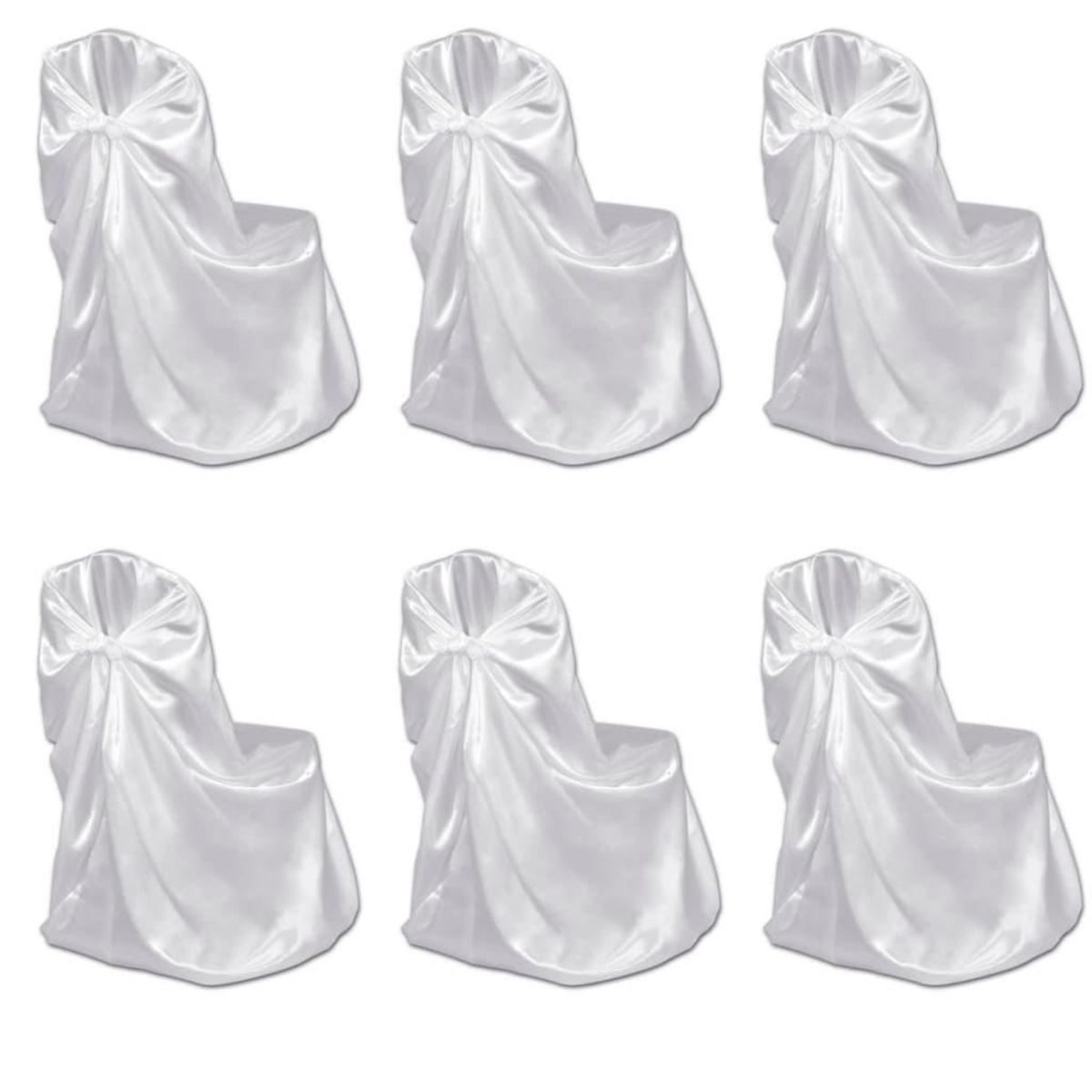 VIDAXL Housse de chaise blanche pour le banquet de mariage 6 pieces