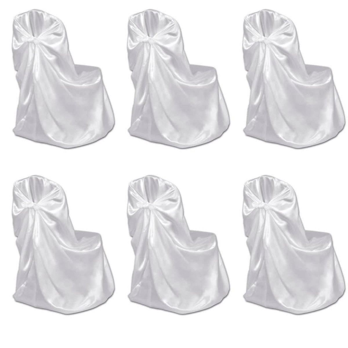 VIDAXL Housse de chaise blanche pour le banquet de mariage 6 pieces