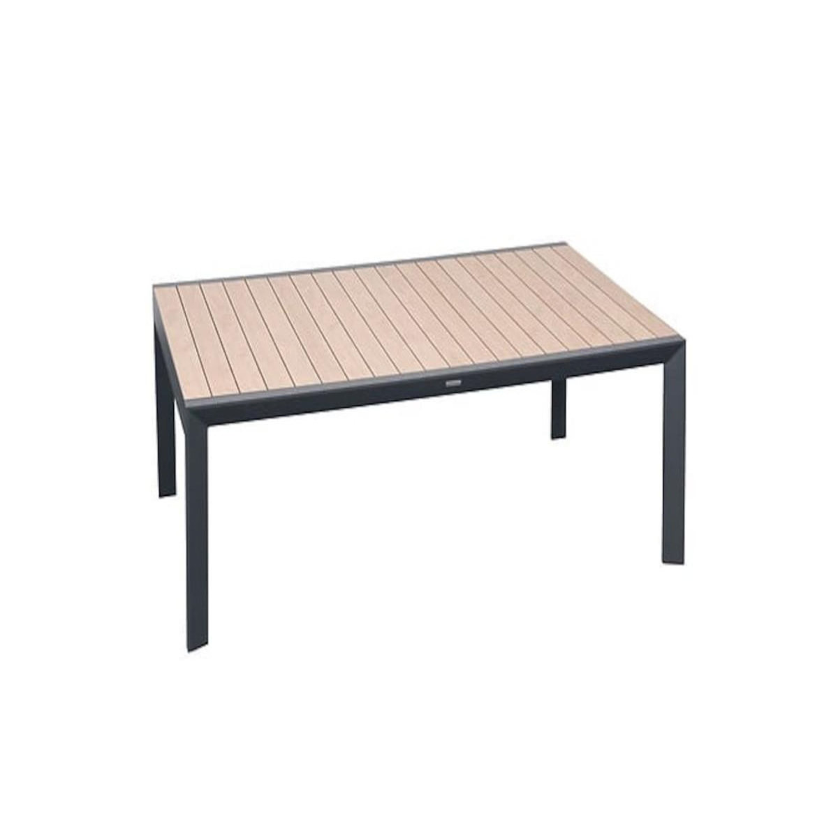 HESPERIDE Table de jardin rectangulaire extensible rallonge coulissante alu Evasion Effet bois Honey Graphite- 10/12 places - Hespéride