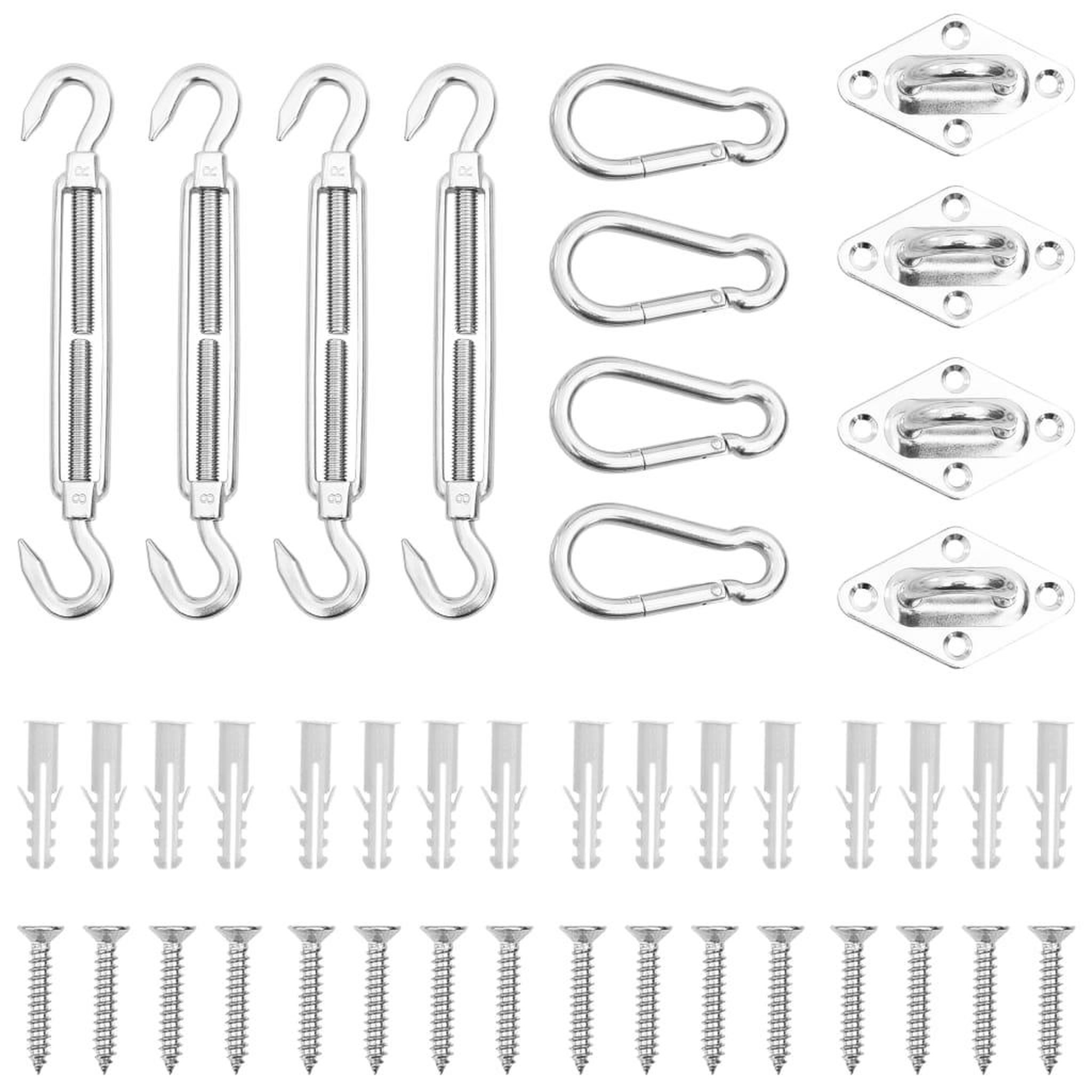 VIDAXL Jeu d'accessoires de voile d'ombrage 12 pcs Acier inoxydable