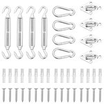 VIDAXL Jeu d'accessoires de voile d'ombrage 12 pcs Acier inoxydable