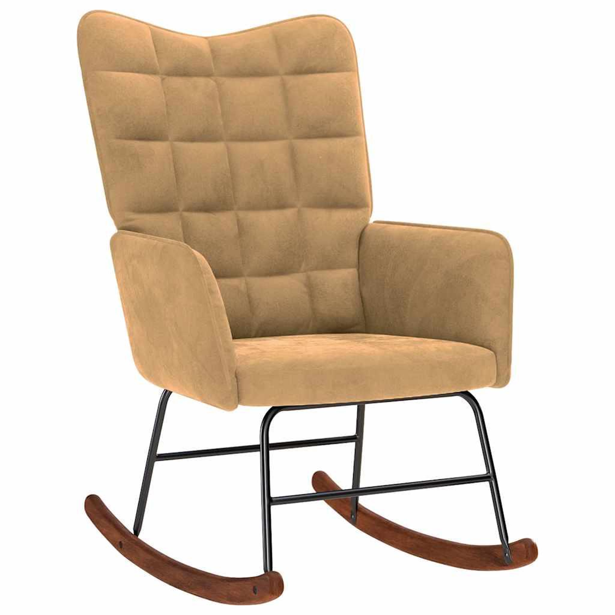 Voir la diapositive 2 : VIDAXL Chaise a bascule Marron Velours