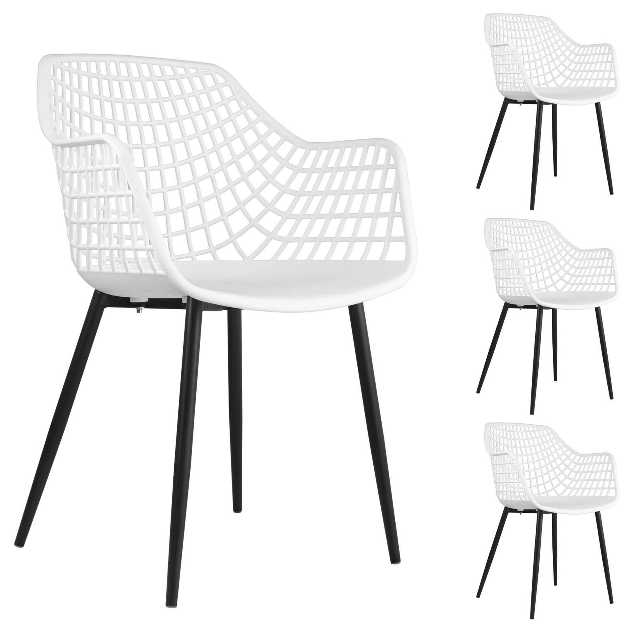 Voir la diapositive 1 : IDIMEX Lot de 4 chaises LUCIA, en plastique