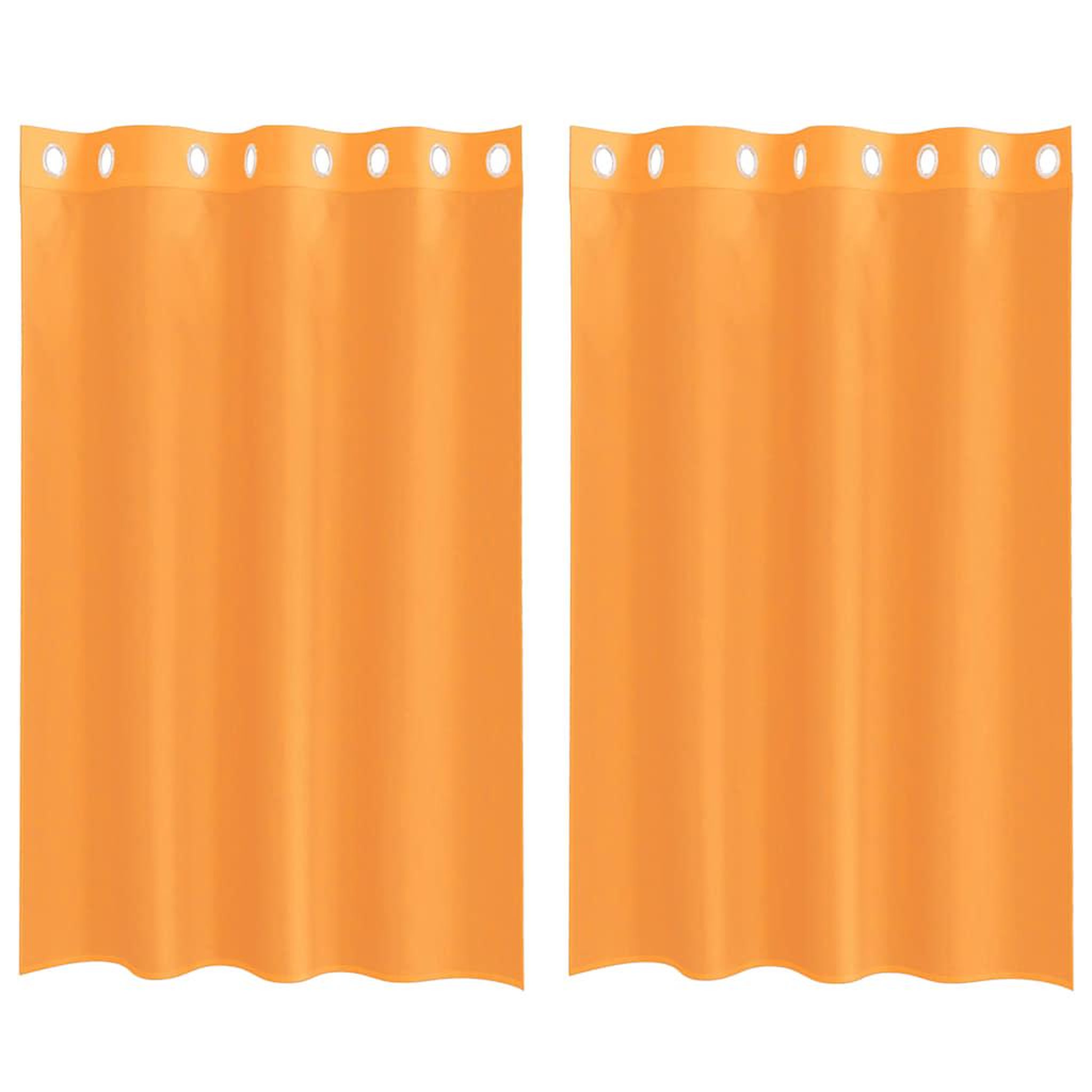 Voir la diapositive 2 : VIDAXL Rideaux en voile avec œillets 2 pcs orange 140x175 cm