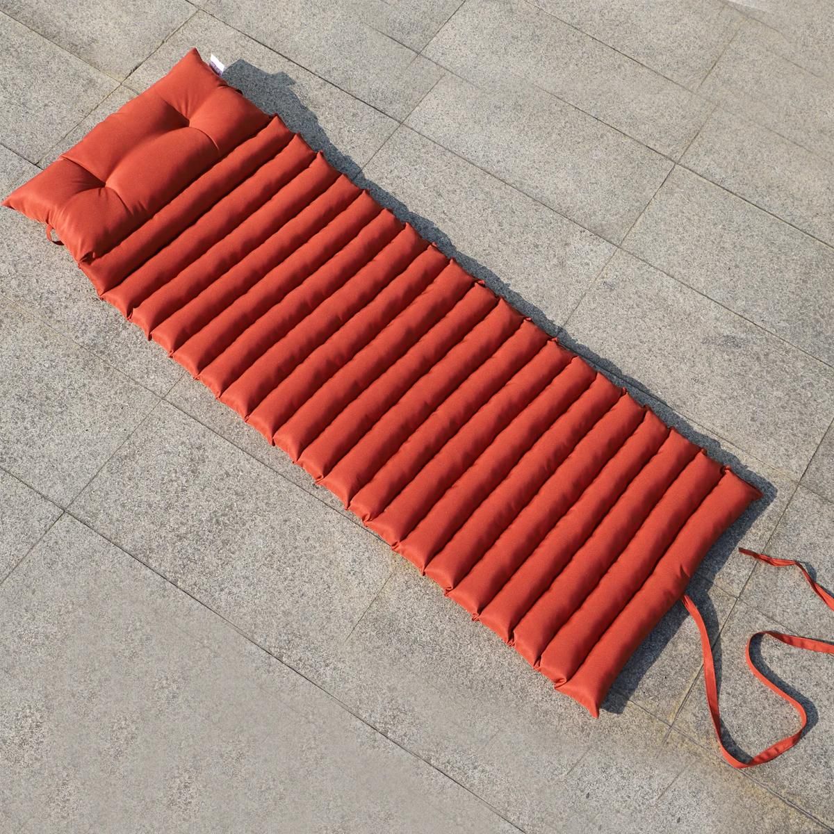 RED DECO Lot de 2 matelas bain de soleil 180cm terracotta - 2x sormiou terracotta