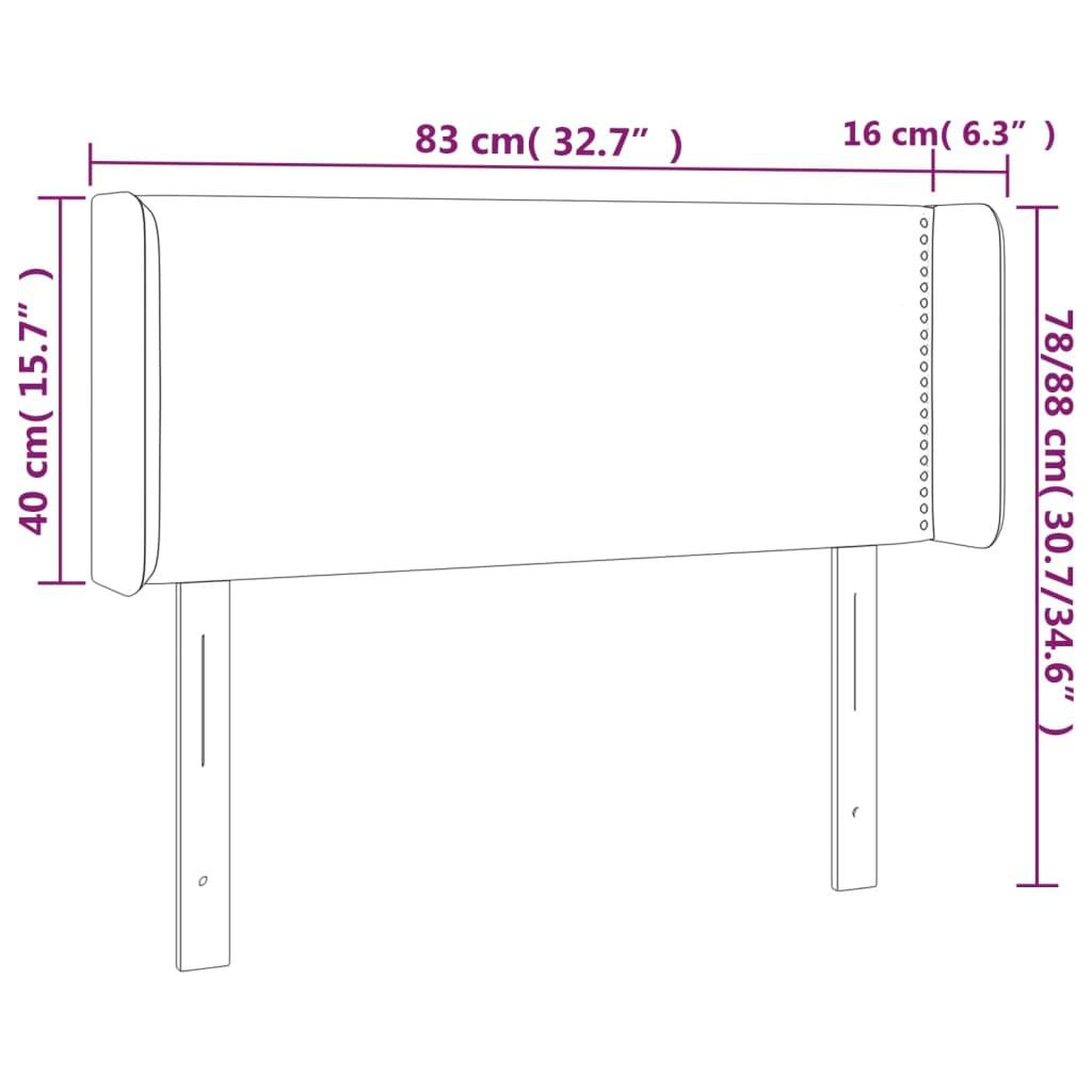 Voir la diapositive 6 : VIDAXL Tete de lit a LED Gris clair 83x16x78/88 cm Tissu
