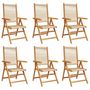 Voir la diapositive 2 : VIDAXL Chaises inclinables de jardin lot de 6 beige bois massif acacia