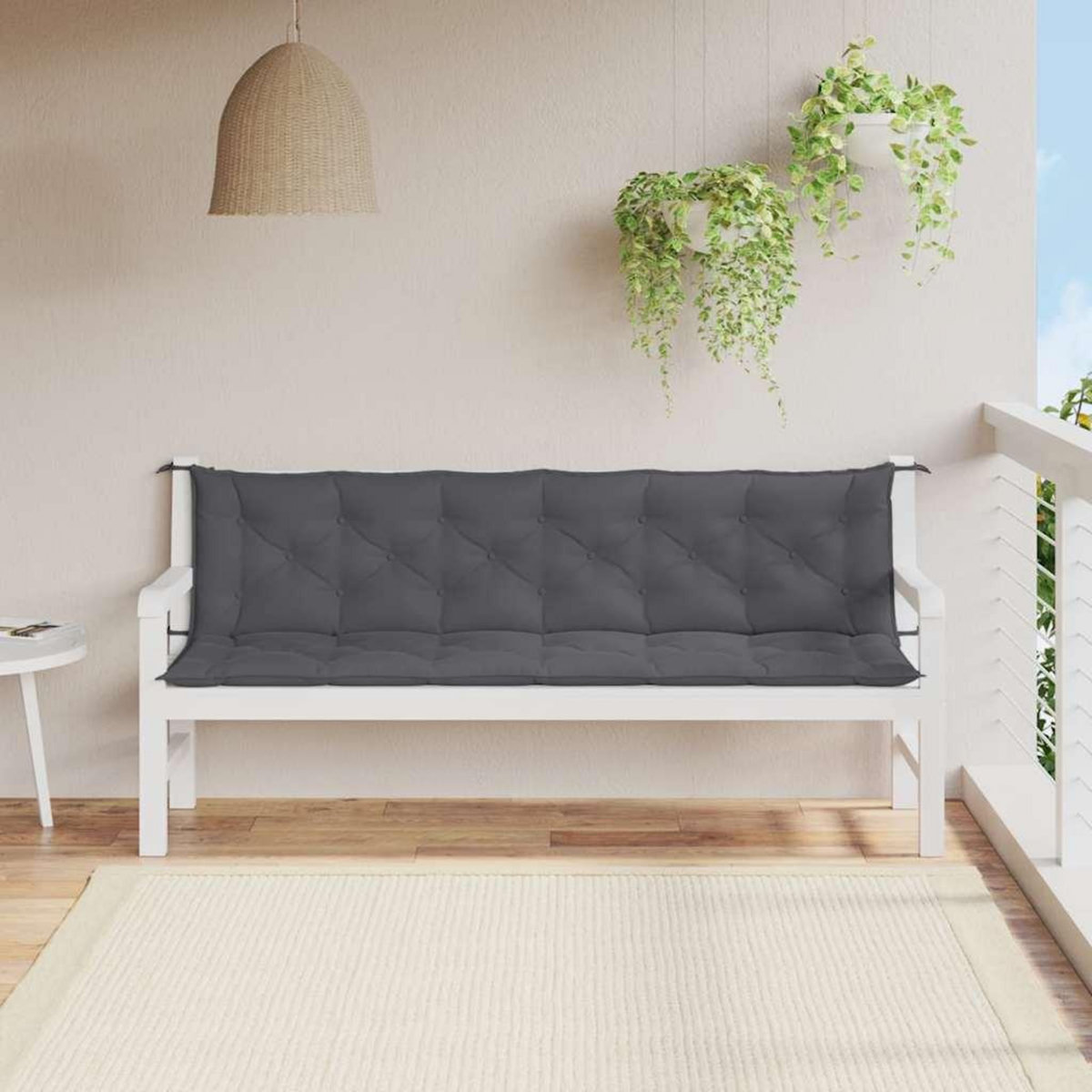 VIDAXL Coussin de banc de jardin anthracite tissu oxford