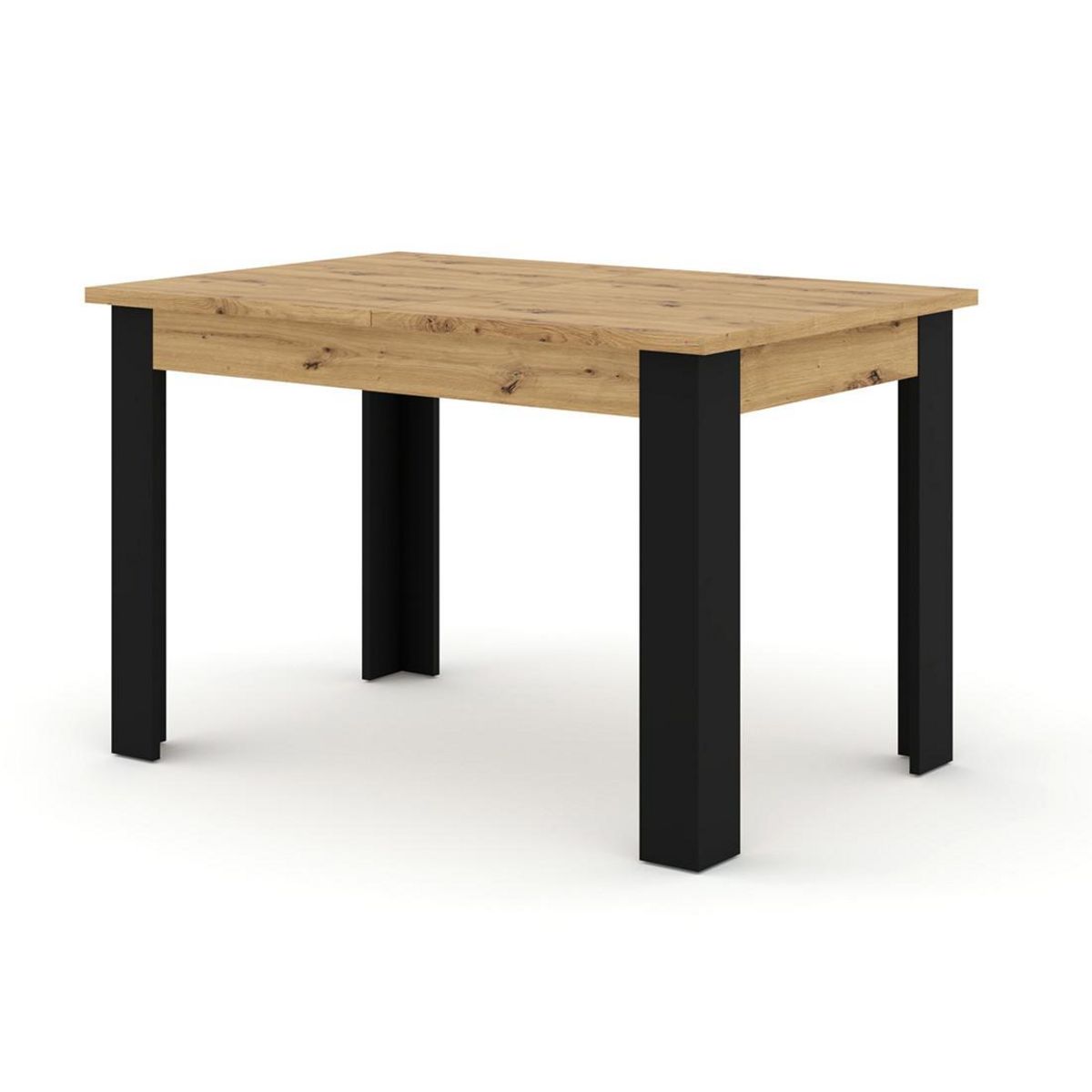 BEST MOBILIER Donnely - table à manger extensible - effet bois et noir - 4 à 8 personnes