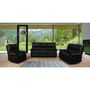 Voir la diapositive 3 : Habitat et Jardin Canapé relax  Lincoln  - 197 x 89 x 103 cm - 3 places - Noir