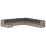 Voir la diapositive 2 : VIDAXL Salon de jardin 10 pcs avec coussins Gris Resine tressee