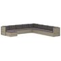 Voir la diapositive 2 : VIDAXL Salon de jardin 10 pcs avec coussins Gris Resine tressee