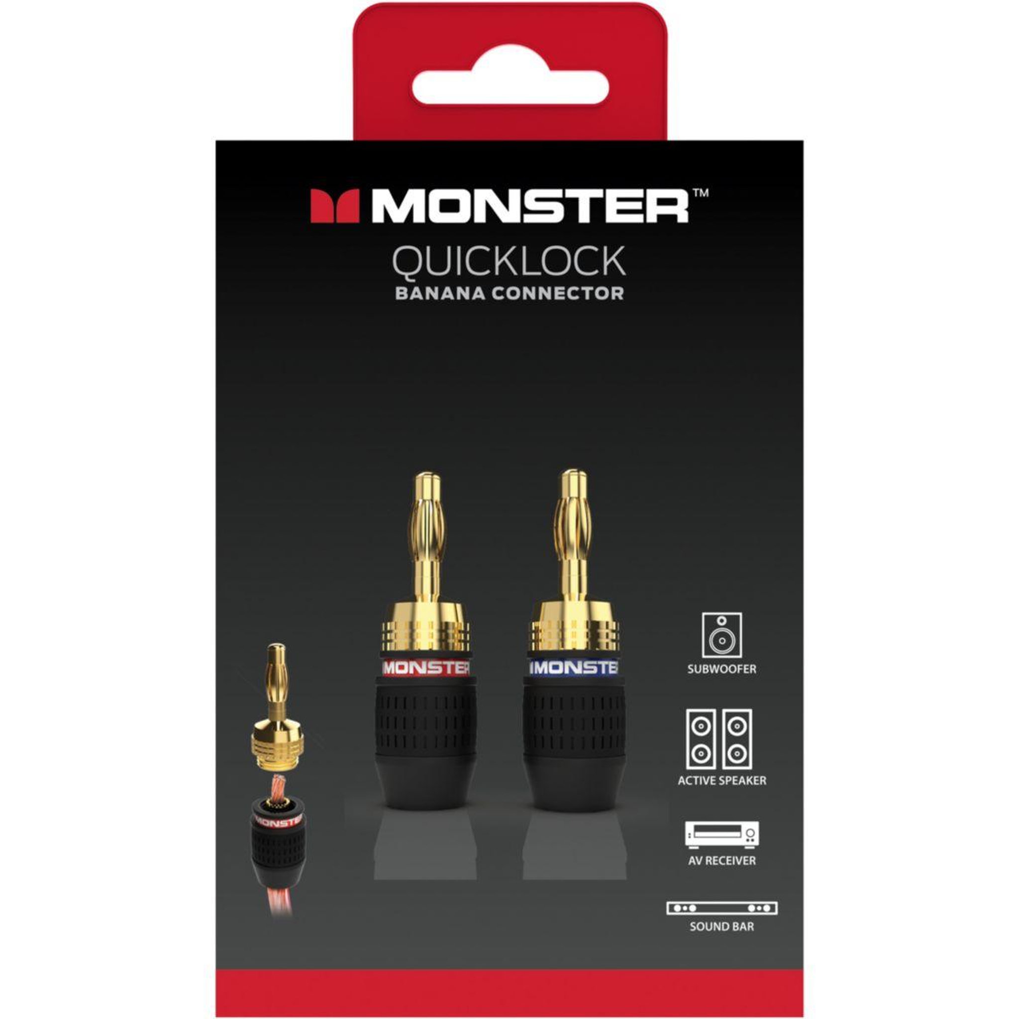 Monster Cable Fiche Haut-parleur AUDIO QUICKLOCK FICHES BANANES 2X2