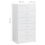 Voir la diapositive 6 : VIDAXL Buffet avec 6 tiroirs Blanc brillant 50x34x96cm Bois ingenierie