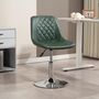 Voir la diapositive 2 : HOMCOM Chaise de bureau design Chesterfield capitonné revêtement synthétique vert vieilli avec surpiqûres