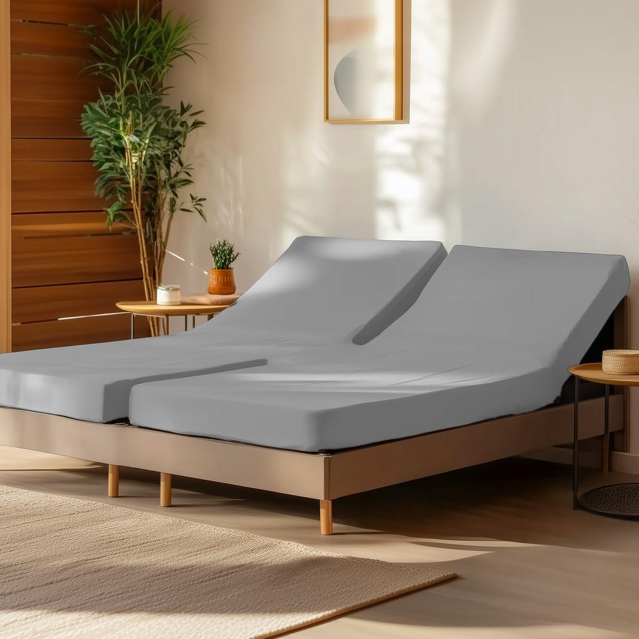 Voir la diapositive 1 : Sensei Maison Drap housse en percale de coton pour lit articulé SOFT PERCALE