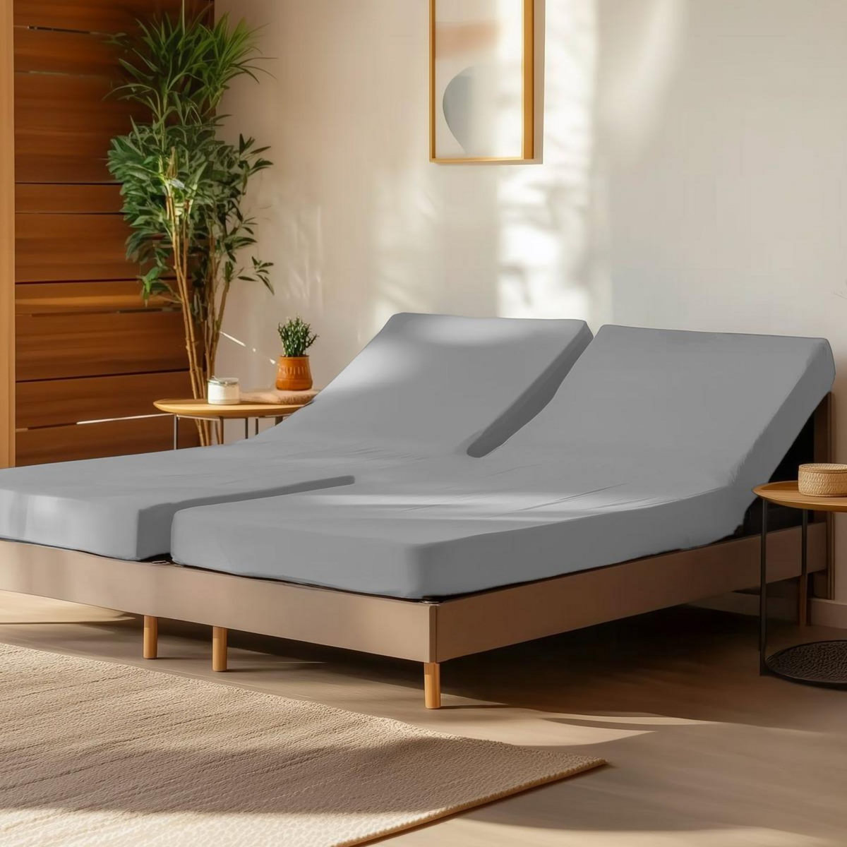 Sensei Maison Drap housse en percale de coton pour lit articulé SOFT PERCALE