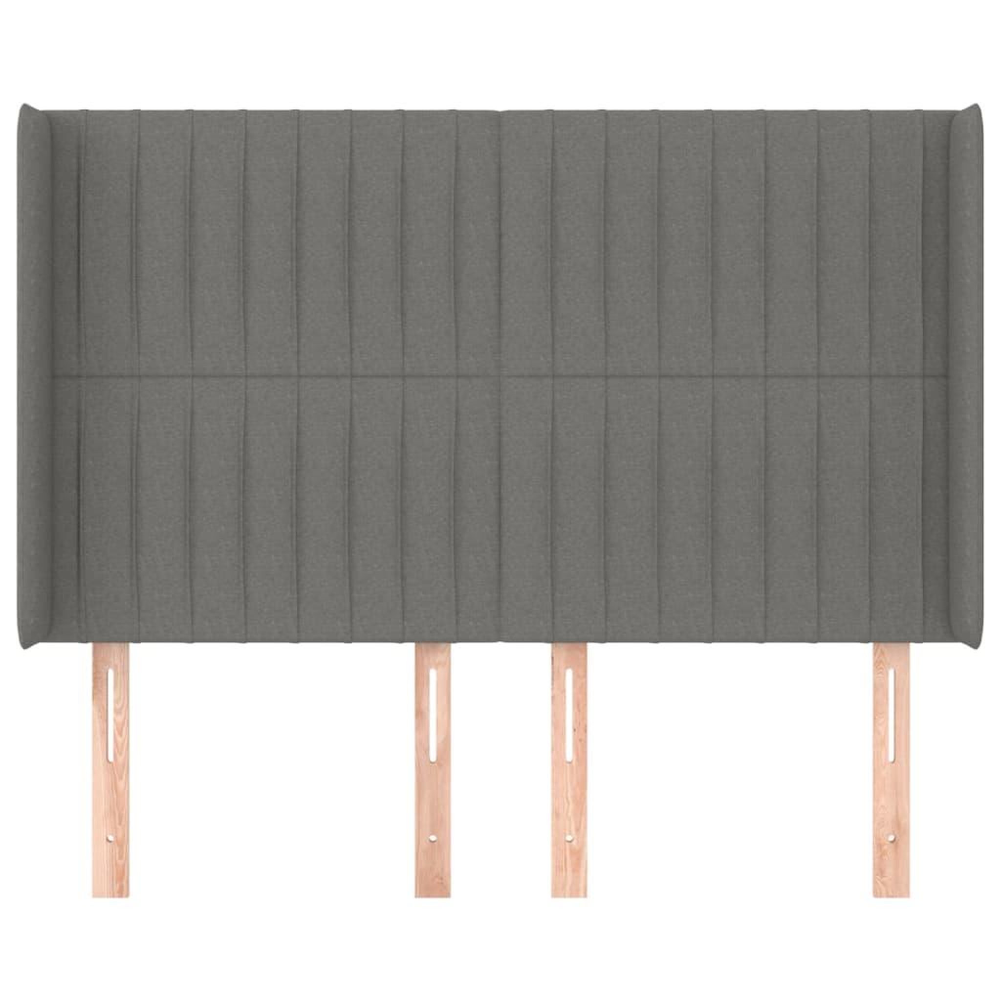 Voir la diapositive 3 : VIDAXL Tete de lit avec oreilles Gris fonce 147x16x118/128 cm Tissu