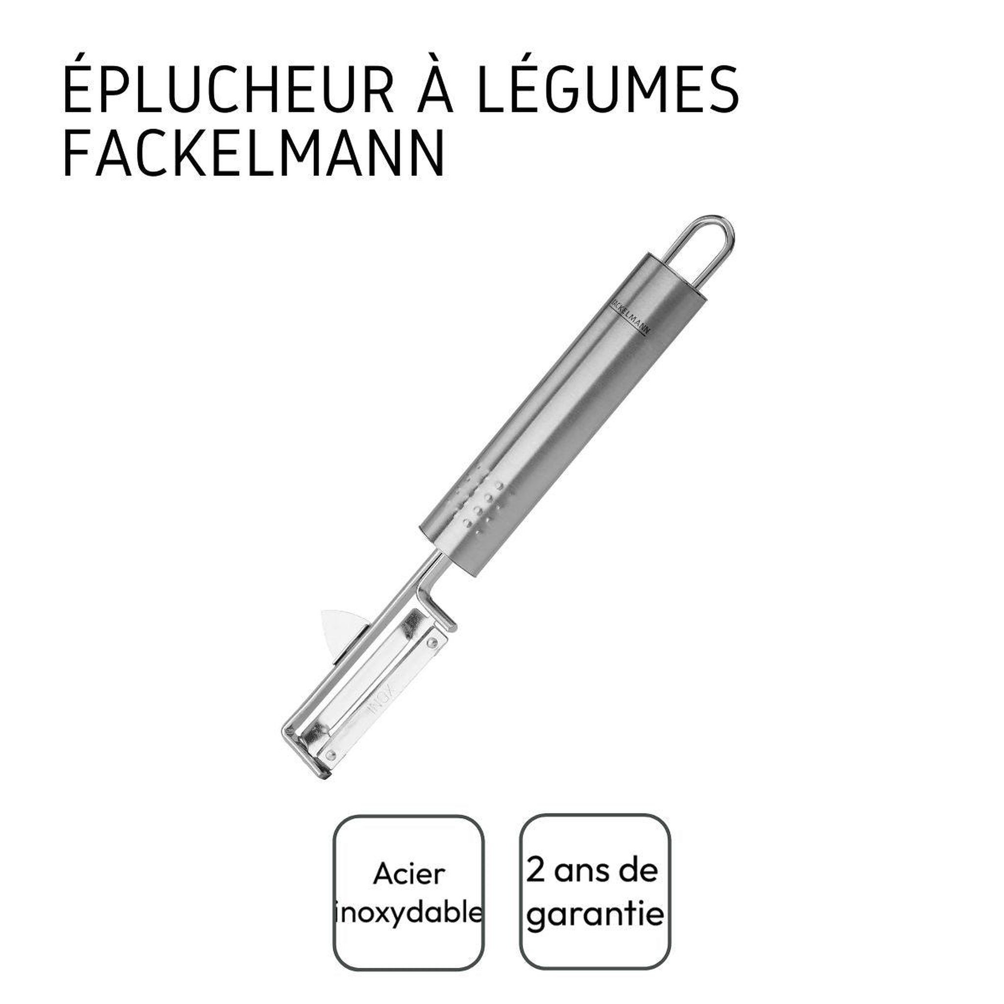 Voir la diapositive 4 : Fackelmann Eplucheur à légumes inox 19 cm fackelmann ovale