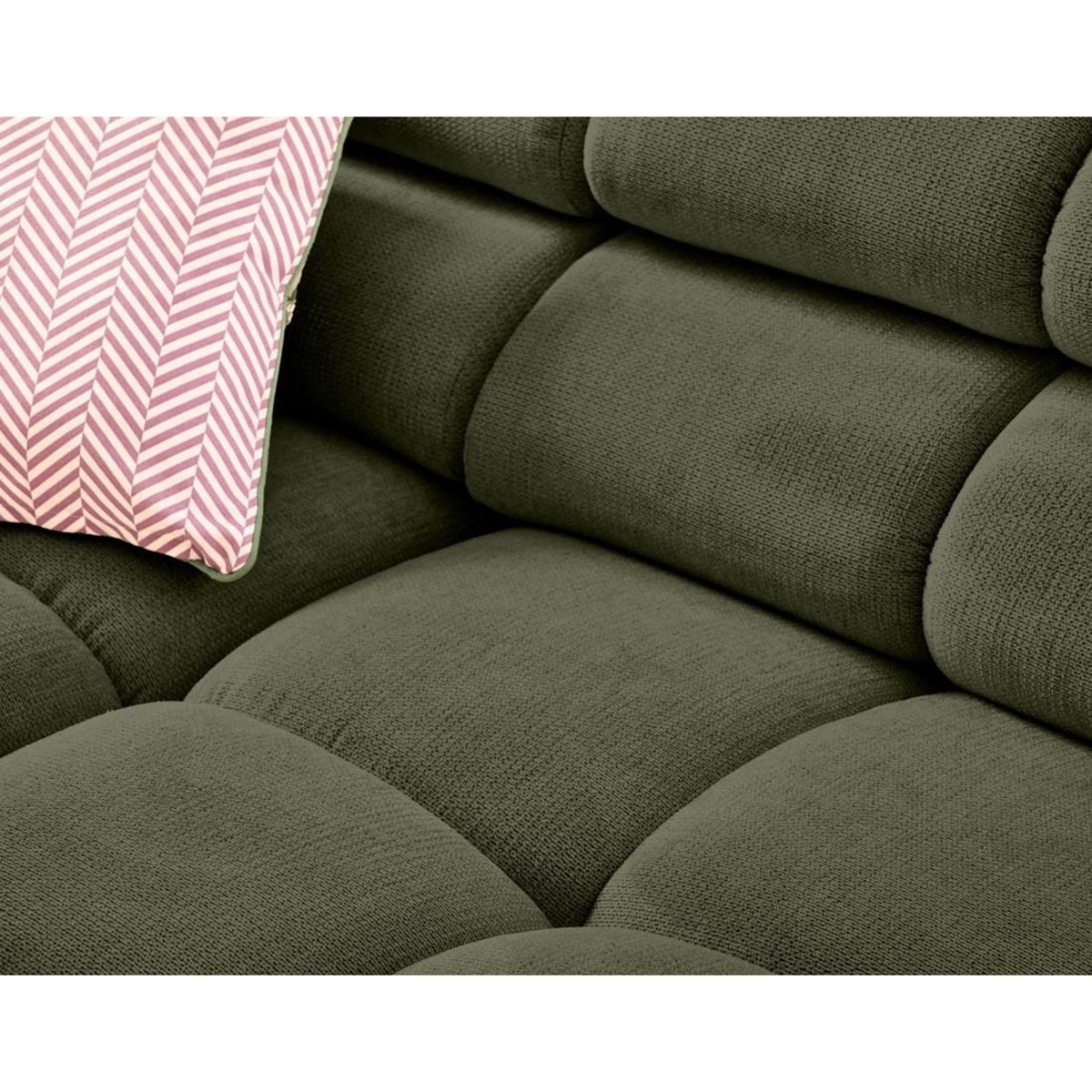 LISA DESIGN Matera - canapé d'angle droit 3 places avec têtières réglables en tissu texturé