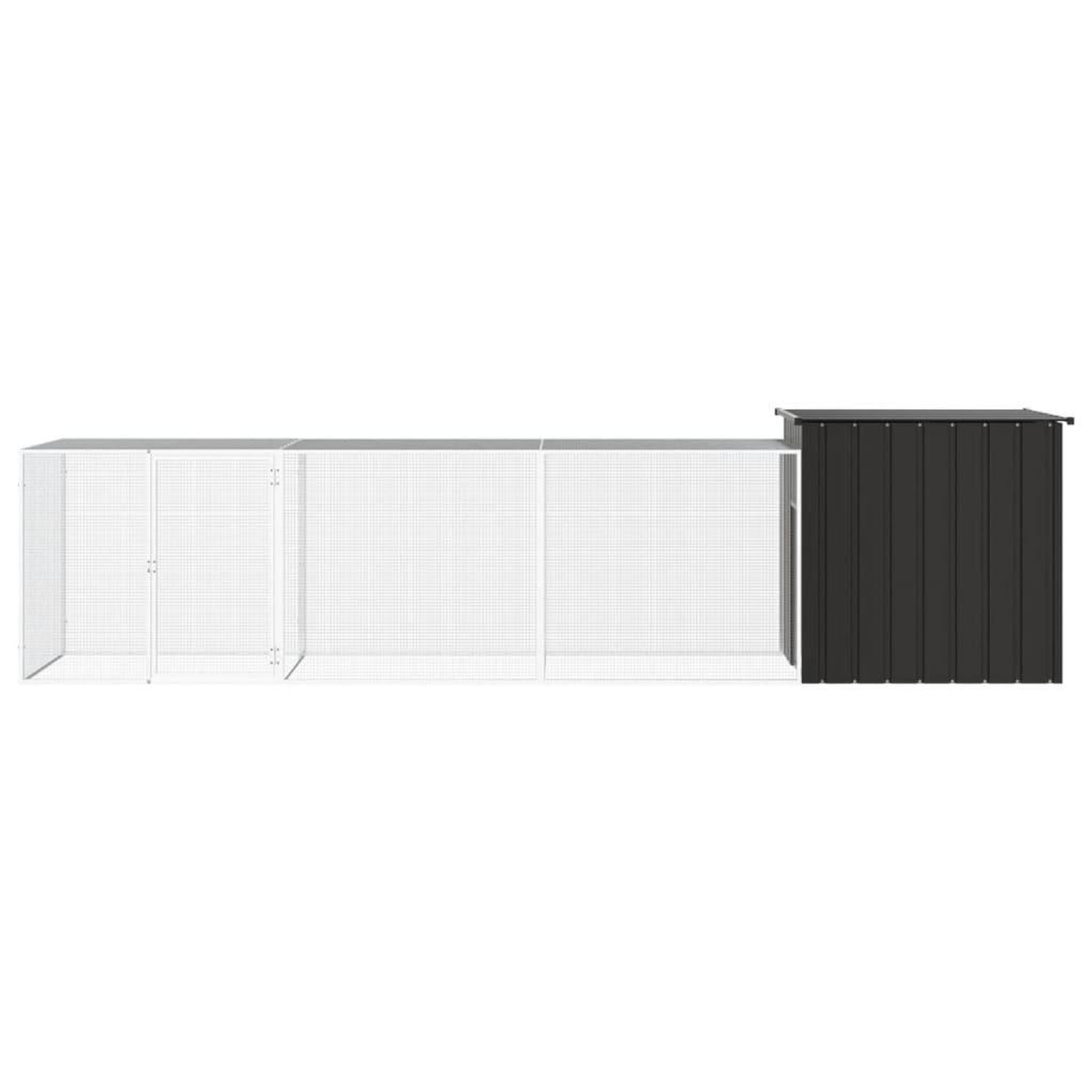 Voir la diapositive 3 : VIDAXL Poulailler Anthracite 400x91x100 cm Acier galvanise