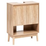 FIVE Meuble sous vasque 2 portes et 1 niche effet bois naturel ABANA - Beige