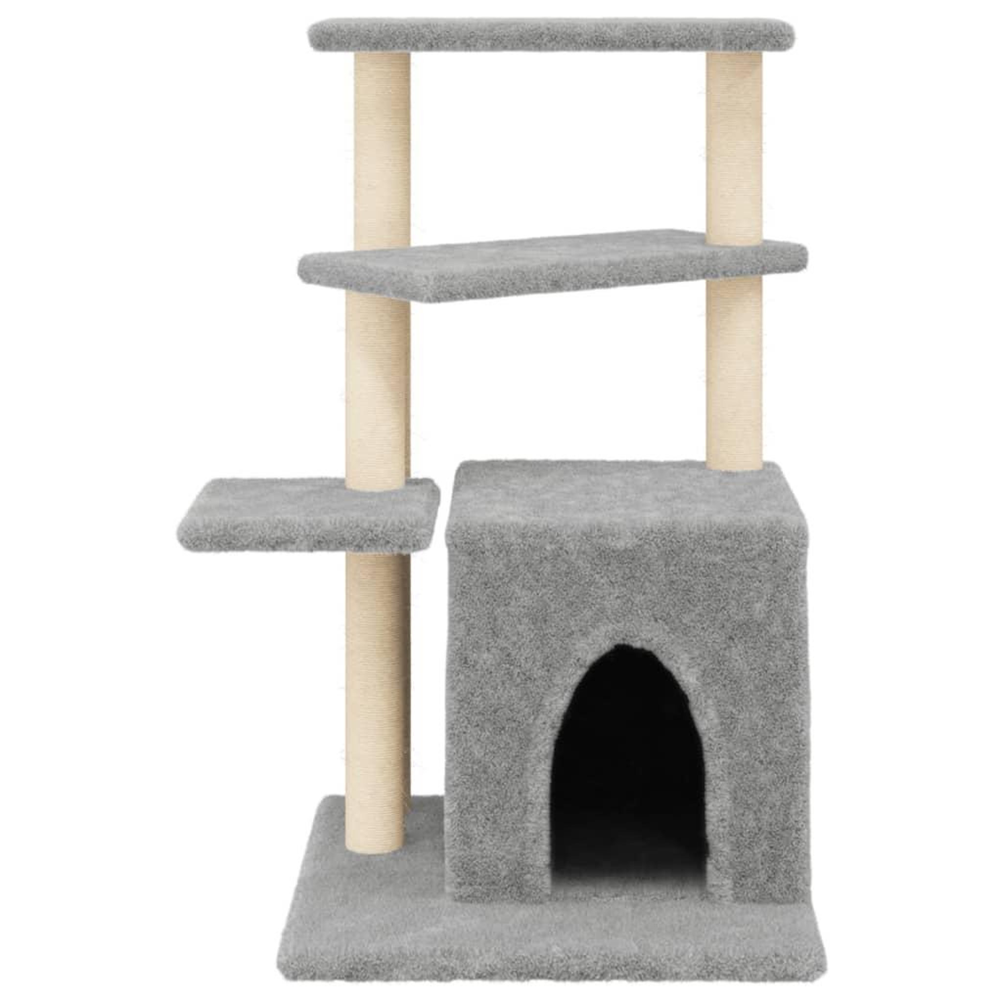 Voir la diapositive 4 : VIDAXL Arbre a chat avec griffoirs en sisal gris clair 83,5 cm