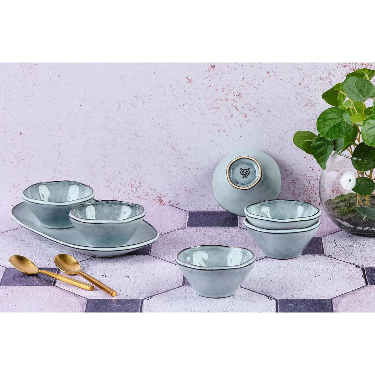 BJORN Bol CLOUD Ø10cm - 6 pièces - Gris orage