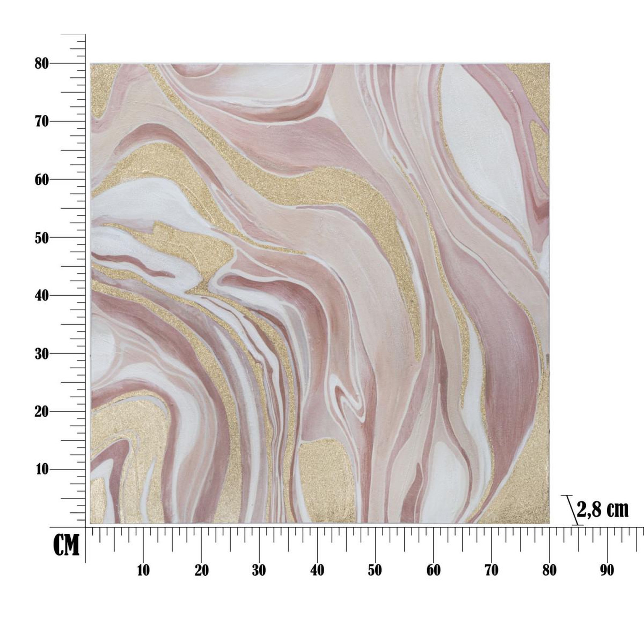 Voir la diapositive 6 : Paris Prix Toile peinture déco  pinkly  80x80cm multicolore