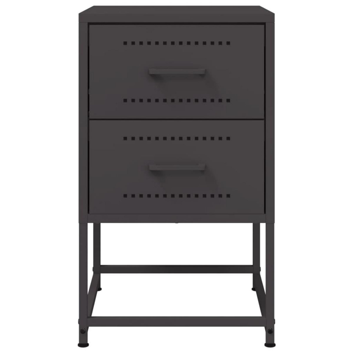 VIDAXL Tables de chevet 2 pcs noir 36x39x60,5 cm acier